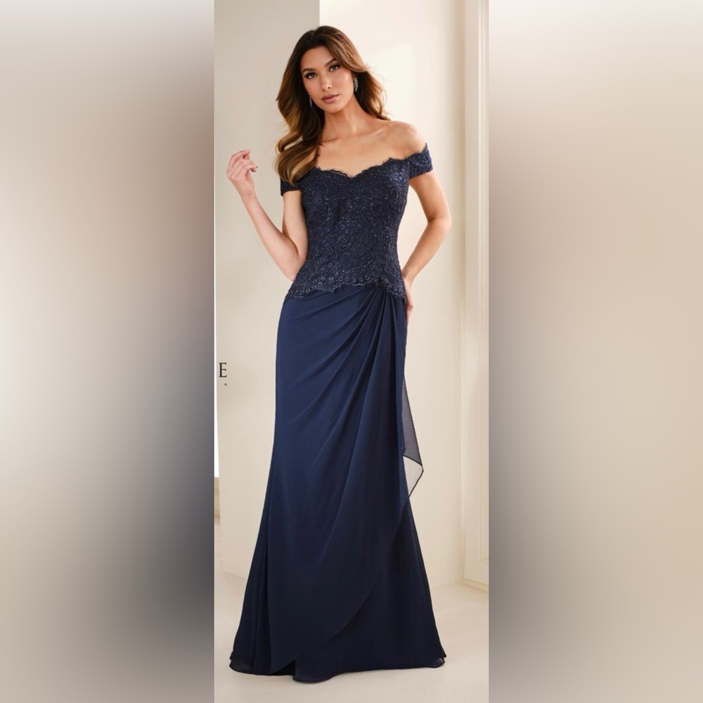 Montage by Mon Cheri Midnight Lace Dress